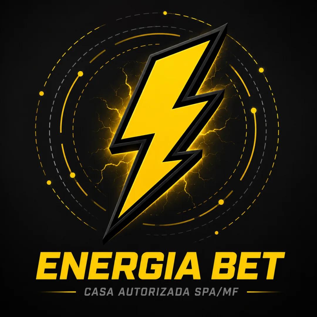 Energia Bet — casa autorizada SPA/MF, ilustração em amarelo e preto